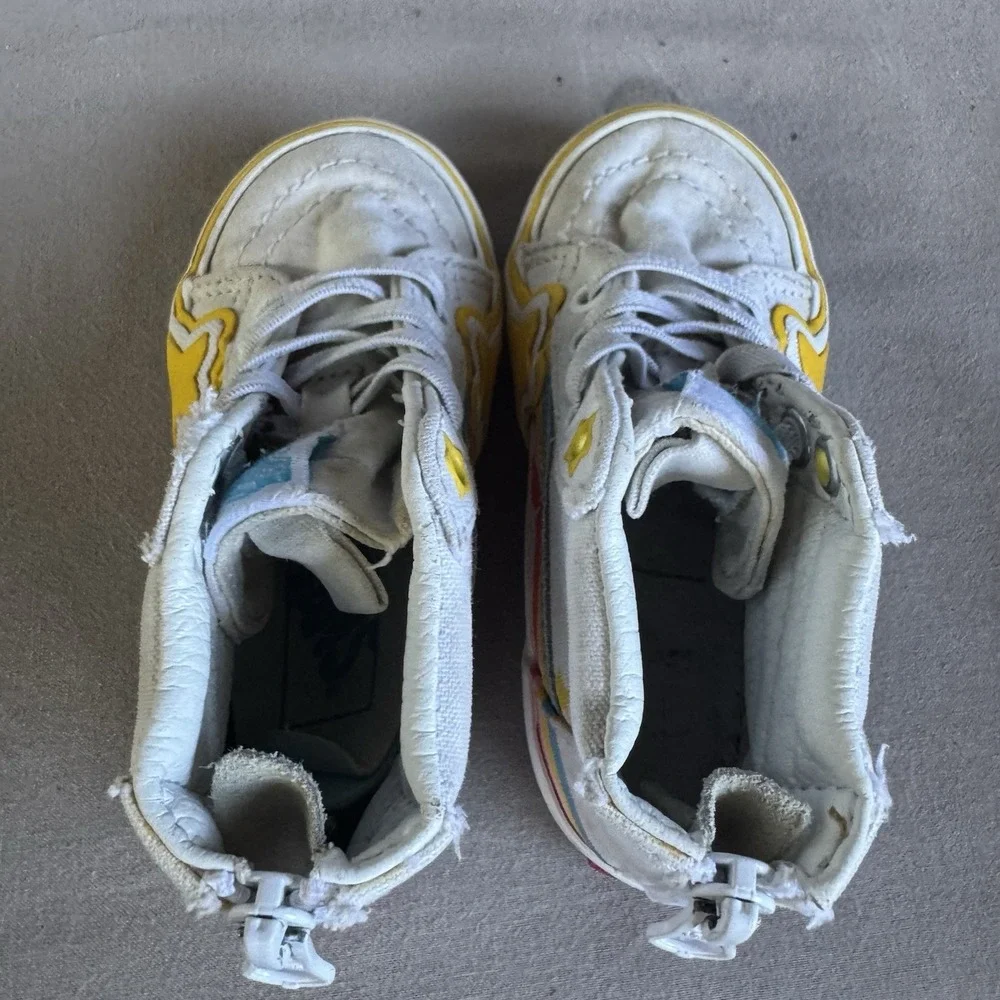 Size 7c - Vans Sk8 Hi Zip Rainbow Infant/Toddler Shoes